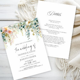 Elegante Eukalyptus-Hochzeit in einem Einladung