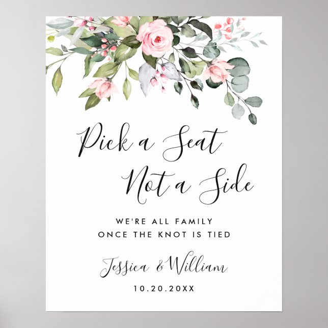 Elegante Eukalyptus Hochzeit Poster (Vorne)