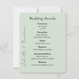Elegante Eukalyptus-Hochzeits-Detailkarte Save The Date
