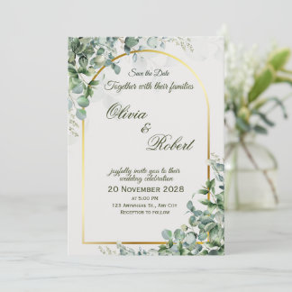 Elegante Eukalyptus-Hochzeitseinladung Einladung