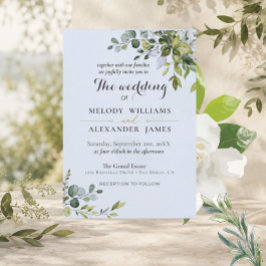 Elegante Eukalyptus-Hochzeitseinladung | Salbeigrü Einladung