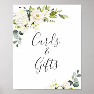 Elegante Eukalyptus-Karten und Geschenke für Hochz Poster