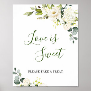 Elegante Eukalyptus-Liebe ist süßes Hochzeitszeich Poster