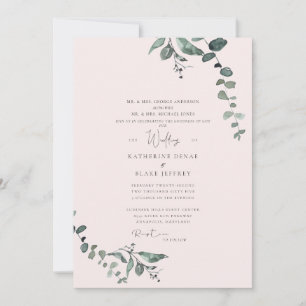 Elegante Eukalyptus-Rosé-Hochzeit & Güte Gottes Einladung