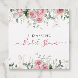 Elegante Eukalyptus & Roses Einladung Geschenkanhänger
