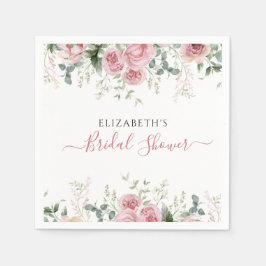 Elegante Eukalyptus & Roses Einladung Serviette
