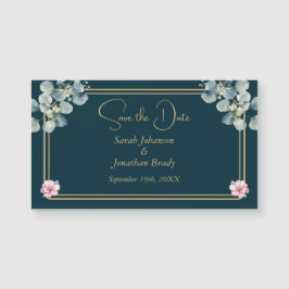 Elegante Eukalyptus Save the Date Magnetkarte