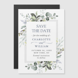 Elegante Eukalyptus Save the Date Magnetkarte