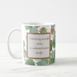 Elegante Eukalyptus- und Goldkaffee-Tasse Kaffeetasse