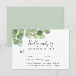 Elegante Eukalyptus Watercolor RSVP Karte