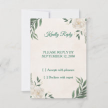 Elegante Eukalyptus Weiße Blumenehe Hochzeit RSVP 