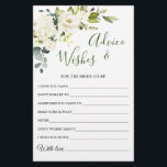 Elegante Eukalyptus White Rose Wünsche & Advice Ca<br><div class="desc">Eukalyptus Watercolor wünscht & berät Karte. Personalisieren Sie mit der Braut zu sein Name und Datum der Dusche. Für weitere Anpassungen klicken Sie bitte auf den Link "Weiter anpassen". Wenn Sie Hilfe benötigen,  kontaktieren Sie mich bitte.</div>