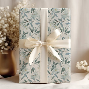 Elegante Eukalyptusblätter Creme Geschenkpapier