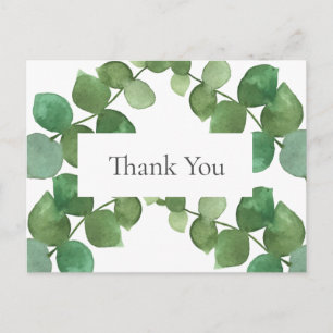 Elegante Eukalyptusblätter Geschäft Danke Postkarte