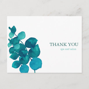 Elegante Eukalyptusblätter Geschäft Dankeskarte Postkarte