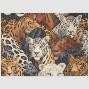 Elegante Exotic Jungle Safari Wild Cats Decoupage Seidenpapier