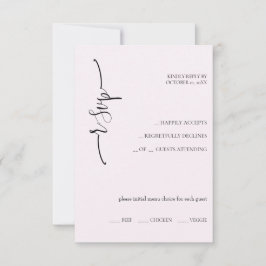 Elegante Exotic Soft Pink Calligraphy RSVP Karte