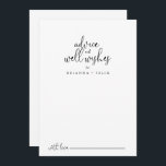 Elegante Extravagante SkriptWedding Well Wünsche Hinweiskarte<br><div class="desc">Dieses extravagante Drehbuch Hochzeit auch Wünsche Ratschläge Karte ist perfekt für eine rustikale Hochzeit. Das schlichte und elegante Design zeichnet sich durch klassische und extravagante Schrift-Typografie in Schwarz aus. Diese Karten sind ideal für Hochzeiten, Brautparty, Babydusche, Graduiertenfest u.v.m. Personalisieren Sie die Karten mit den Namen der Braut und Bräutigam, den...</div>