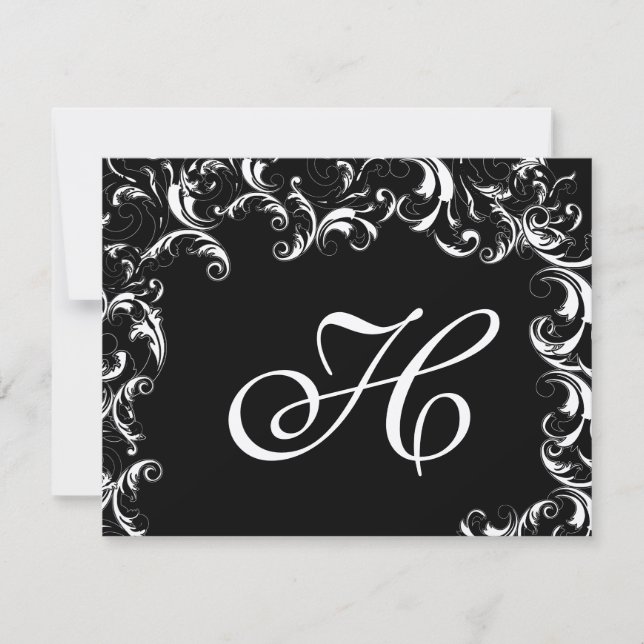 Elegante Extravagante Swirl Hochzeit Einladung (Vorderseite)