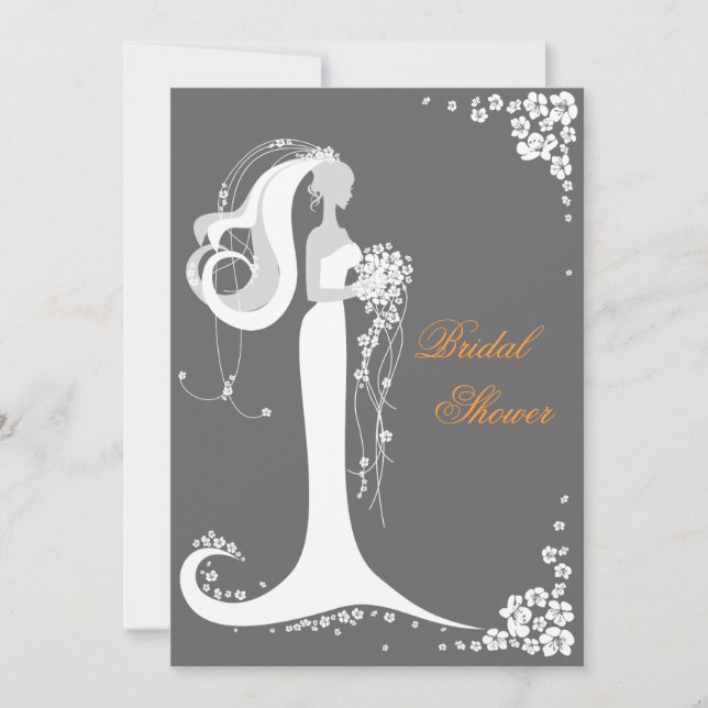 Élégante Faire-part de la Fête de l'mariée des épo (Devant)