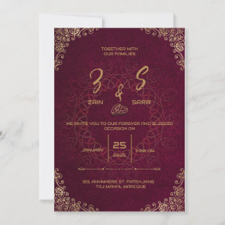 Elégante Faire-part de mariage Bourgogne Personnal