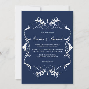 Élégante Faire-part de mariage florissante