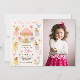 Elegante Fairy Birthday Einladung mit Foto