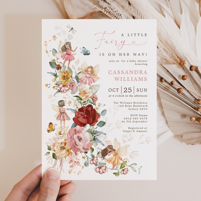 Elegante Fairy Flower Garden Girl Baby Shower Einladung (Von Creator hochgeladen)