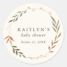 Elegante Fall Baby Shower Runder Aufkleber