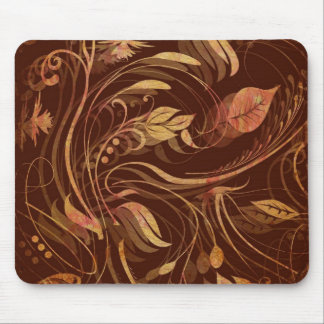 Elegante Fall Batik Print Foliage Mousepad