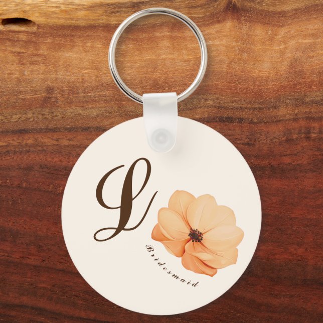 Elegante Fall Blume Hochzeit Bridesmaid Geschenke Schlüsselanhänger (Vorderseite)
