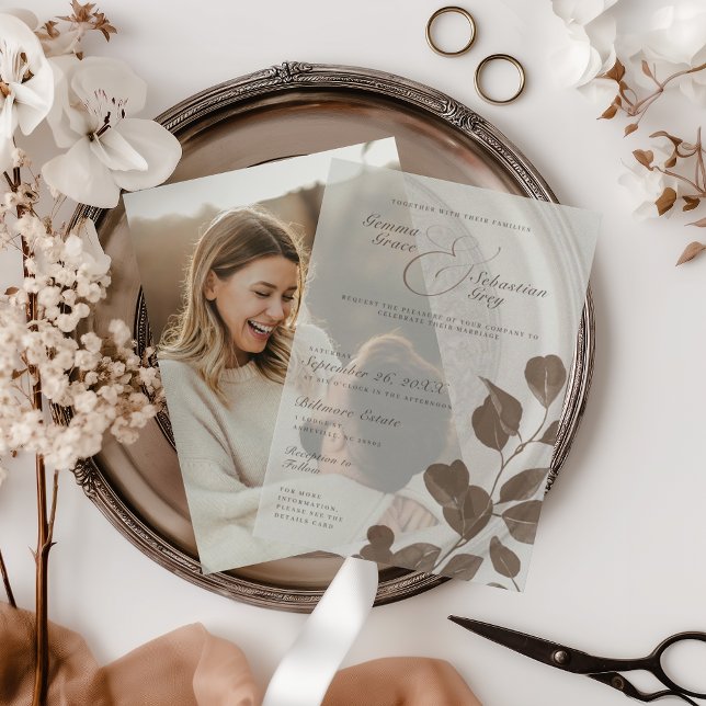 Elegante Fall Botanische Ash-Overlay-Hochzeit (Von Creator hochgeladen)