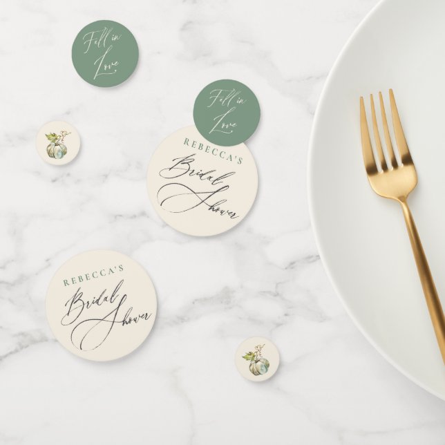 Elegante Fall Brautparty Pumpkin Calligraphy Konfetti (Gruppe)