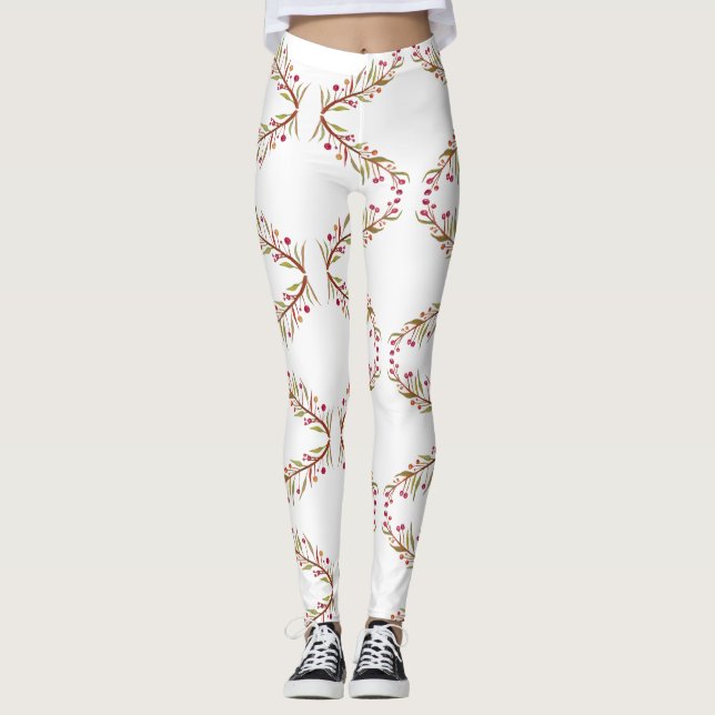 Elegante Fall Design Custom Leggings (Vorderseite)