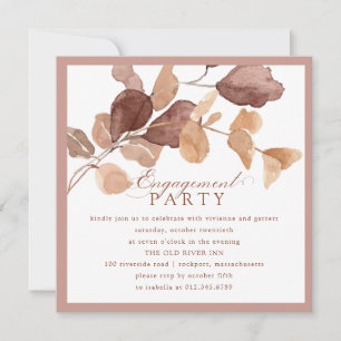 Elegante Fall Eucalyptus Blätter Engagement Party Einladung