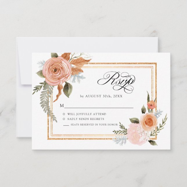 Elegante Fall Flora Blume Locarno RSVP Karte (Vorderseite)