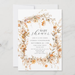 Elegante Fall Floral Baby Shower Einladung