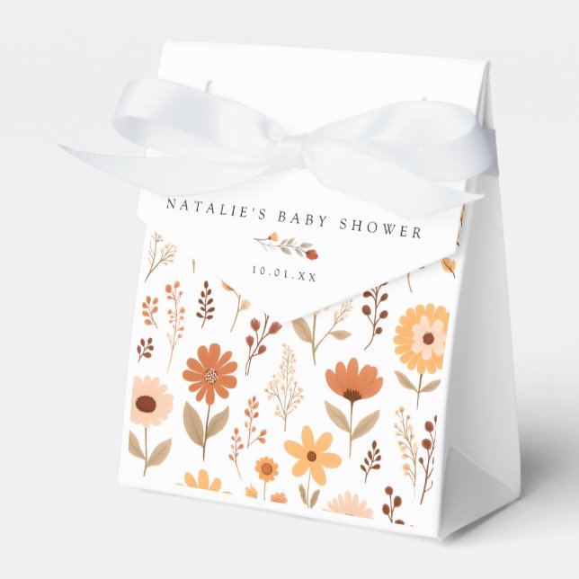 Elegante Fall Floral Baby Shower Geschenkschachtel (Vorderseite)
