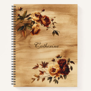 Elegante Fall Floral Script Personalisiert Journal Notizbuch