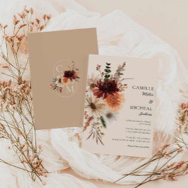 Elegante Fall Floral Wedding Einladung