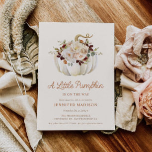 Elegante Fall Pumpkin Baby Shower Einladung