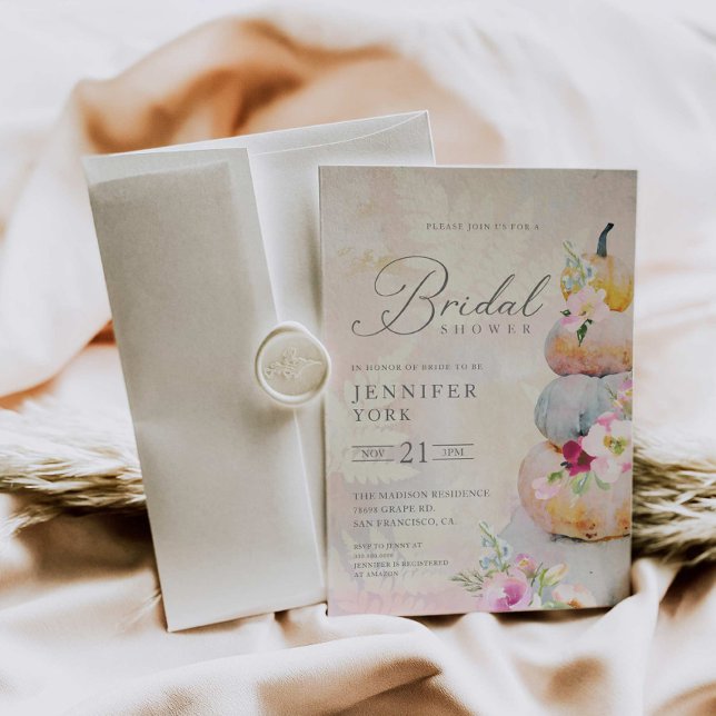 Elegante Fall Pumpkin Bridal Dusche Einladung (Von Creator hochgeladen)