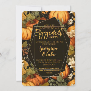 Elegante Fall Pumpkin Engagement Party Einladung