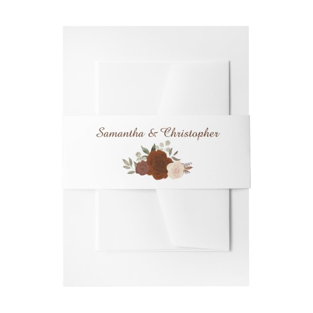 Elegante Fall Wasserfarben Rost Orange Hochzeit Einladungsbanderole (Vorderseite Beispiel)