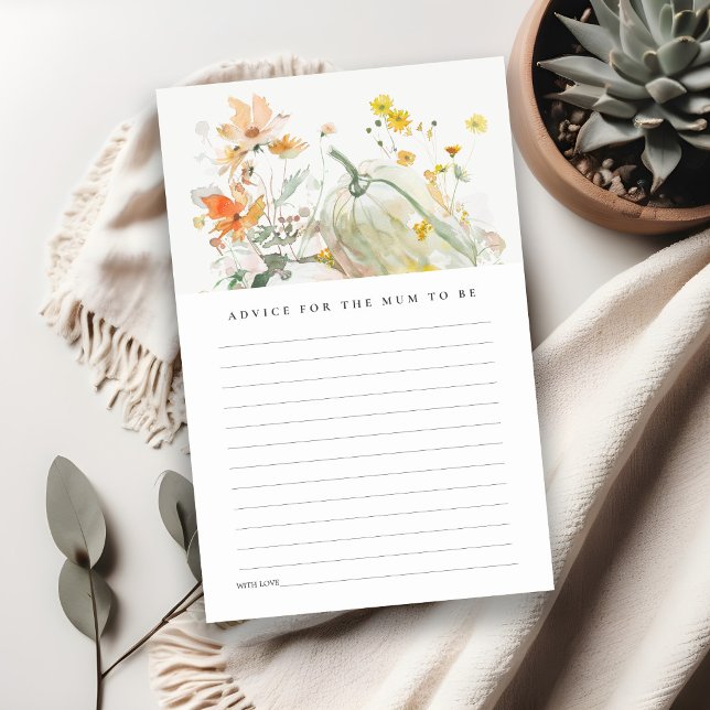 Elegante Fall Wildblume Pumpkin Baby Shower Ratsch (Von Creator hochgeladen)