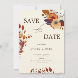 Elegante Fall-Wildblume Save the Date Einladung