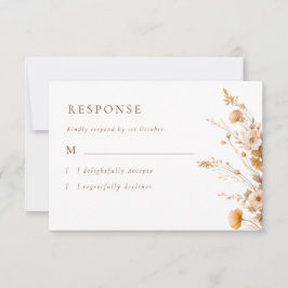 Elegante Fall-Wildblumen Hochzeit RSVP Karte