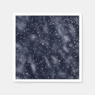 Elegante falsche blaue Folie Silber Sterne Weihnac Serviette