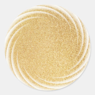 Elegante falsche Gold-Glitter-Leer-Vorlage Glamour Runder Aufkleber