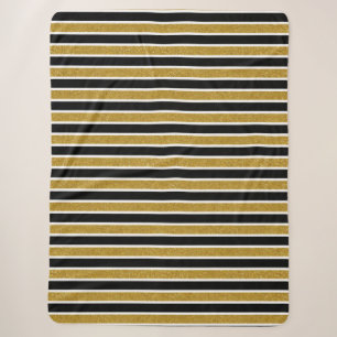 Elegante falsche Gold-Glitter-Streifen Sherpadecke